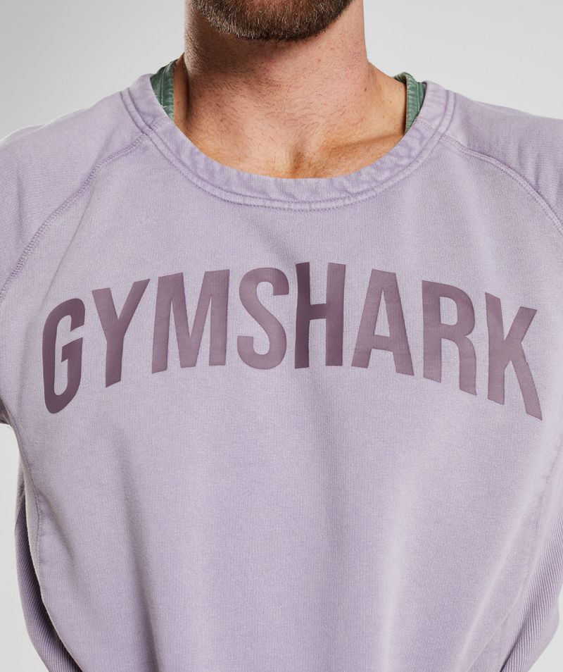 Men's Gymshark Power Washed Rag Tops Purple | USA  4235-FTWSP