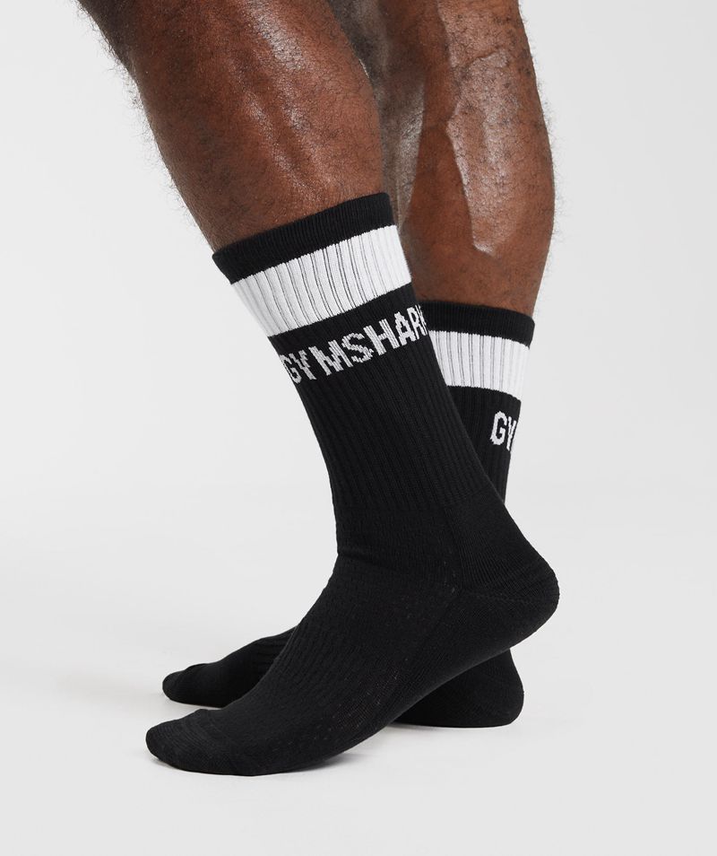 Men's Gymshark Premium Jacquard Single Socks Black | USA  9516-KRVGS