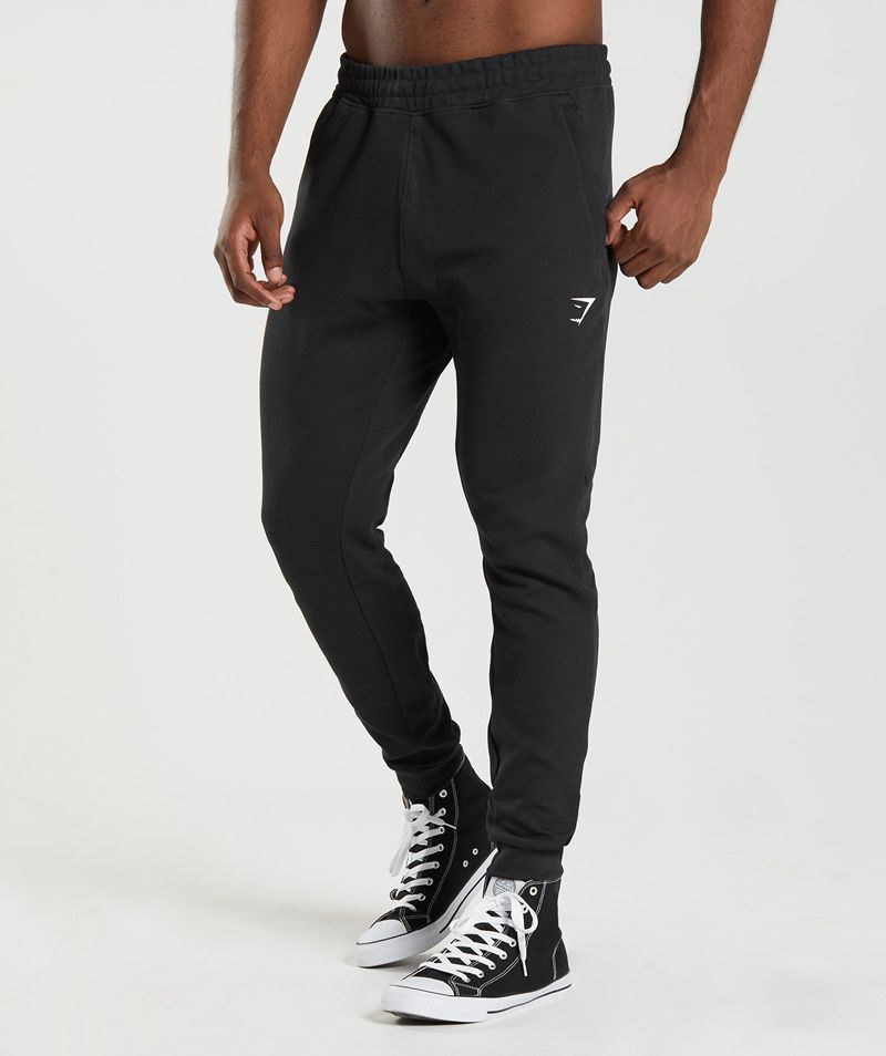 Men\'s Gymshark React Joggers Black | USA  7524-CKNXE