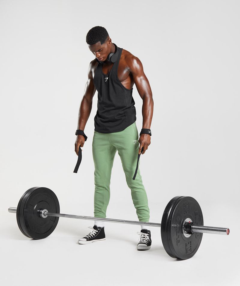 Men's Gymshark React Joggers Green | USA  3761-UKRBP