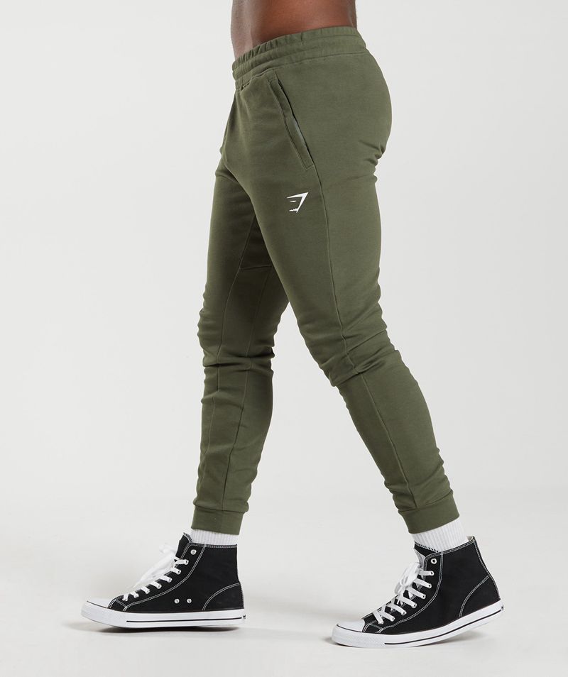 Men's Gymshark React Joggers Olive | USA  4159-WKQMA