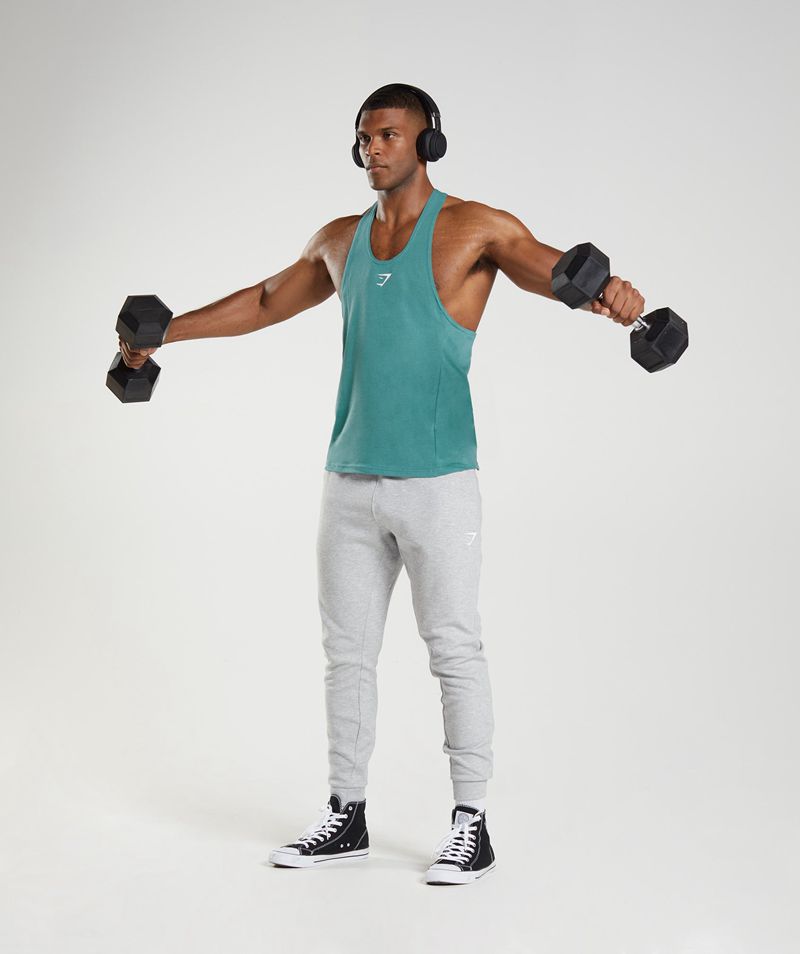 Men's Gymshark React Stringer Blue | USA  3290-COTQI