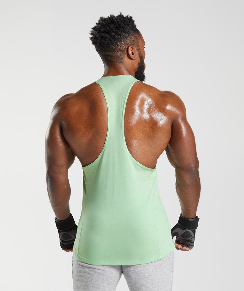 Men's Gymshark React Stringer Green | USA  7931-WYPTK