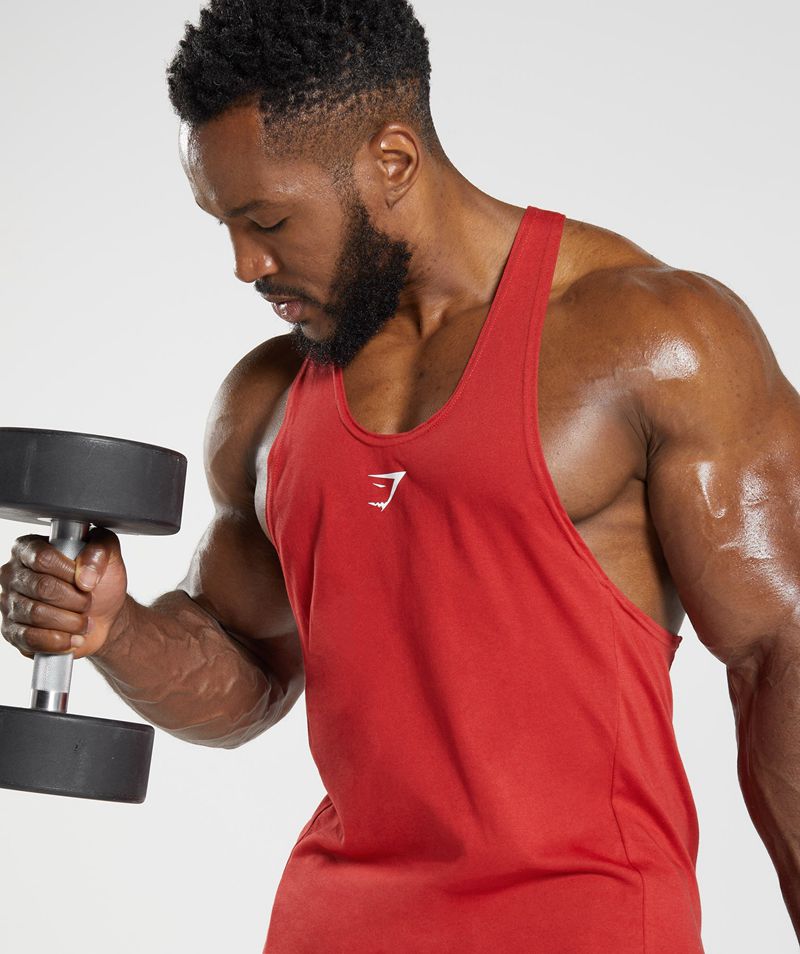 Men's Gymshark React Stringer Red | USA  9731-UVEXO