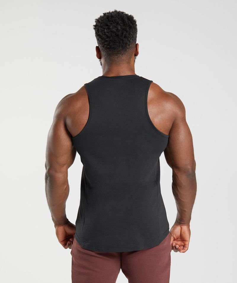 Men's Gymshark React Tank Tops Black | USA  4063-CFGLY