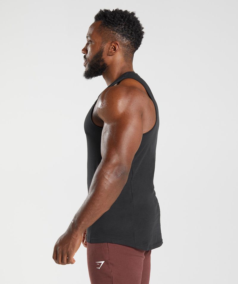 Men's Gymshark React Tank Tops Black | USA  4063-CFGLY