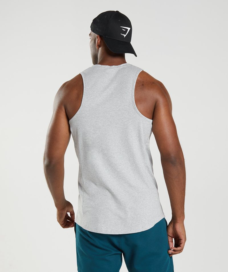 Men's Gymshark React Tank Tops Light Grey | USA  7398-QMJTB