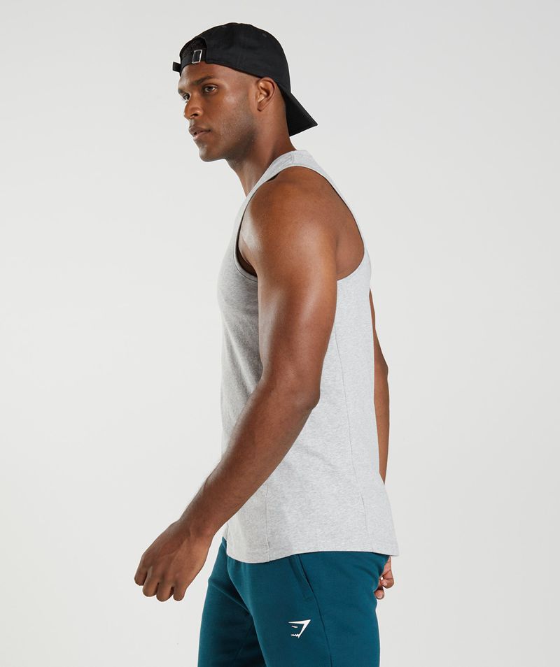 Men's Gymshark React Tank Tops Light Grey | USA  7398-QMJTB