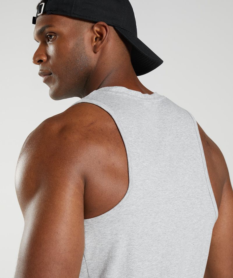 Men's Gymshark React Tank Tops Light Grey | USA  7398-QMJTB