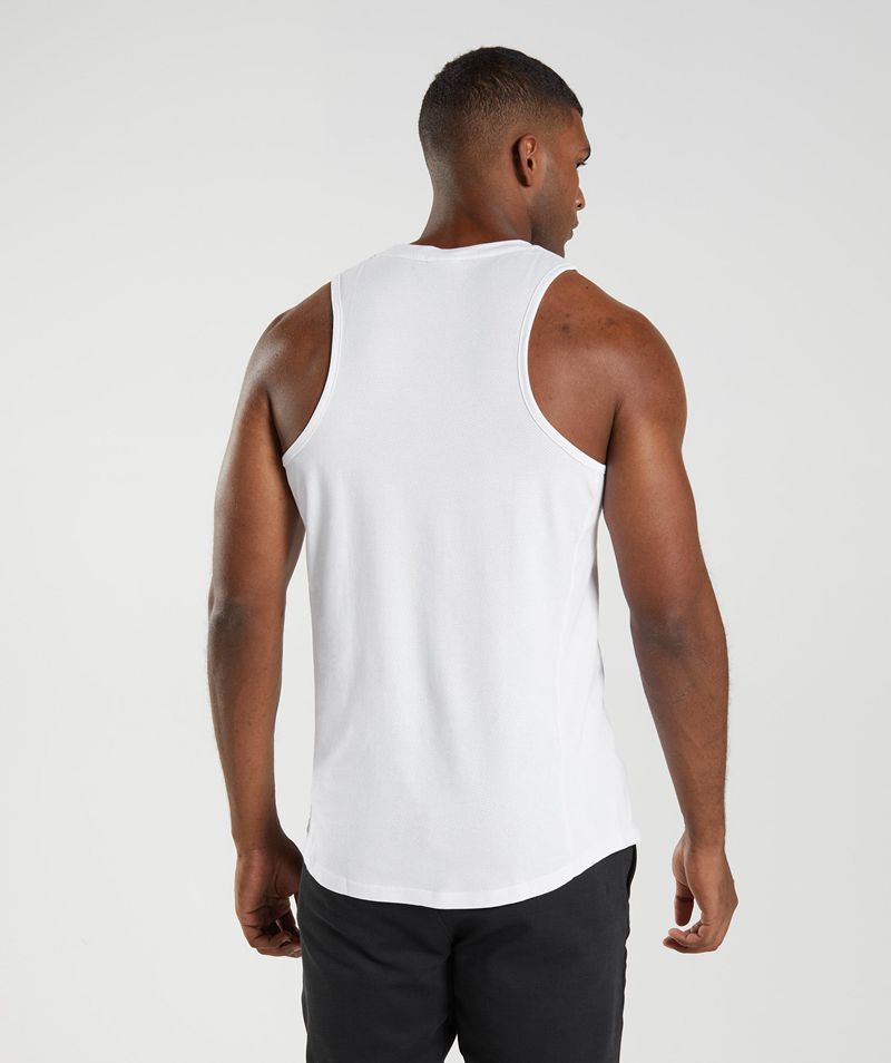 Men's Gymshark React Tank Tops White | USA  5312-ZEDJL