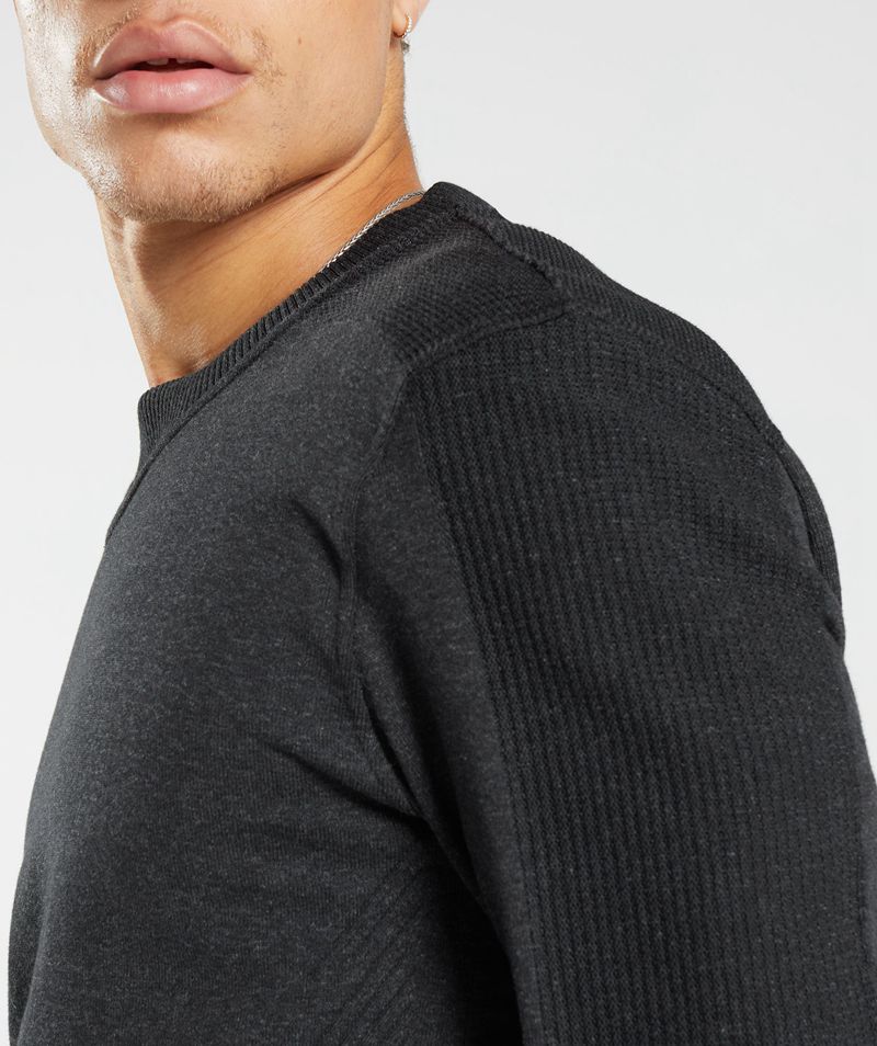 Men's Gymshark Retake Crew Sweatshirts Black | USA  6980-DVIMN