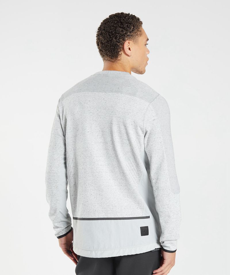 Men's Gymshark Retake Crew Sweatshirts Light Grey | USA  5947-QMIFT