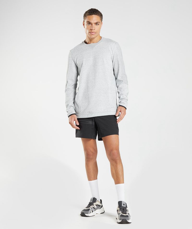 Men's Gymshark Retake Crew Sweatshirts Light Grey | USA  5947-QMIFT