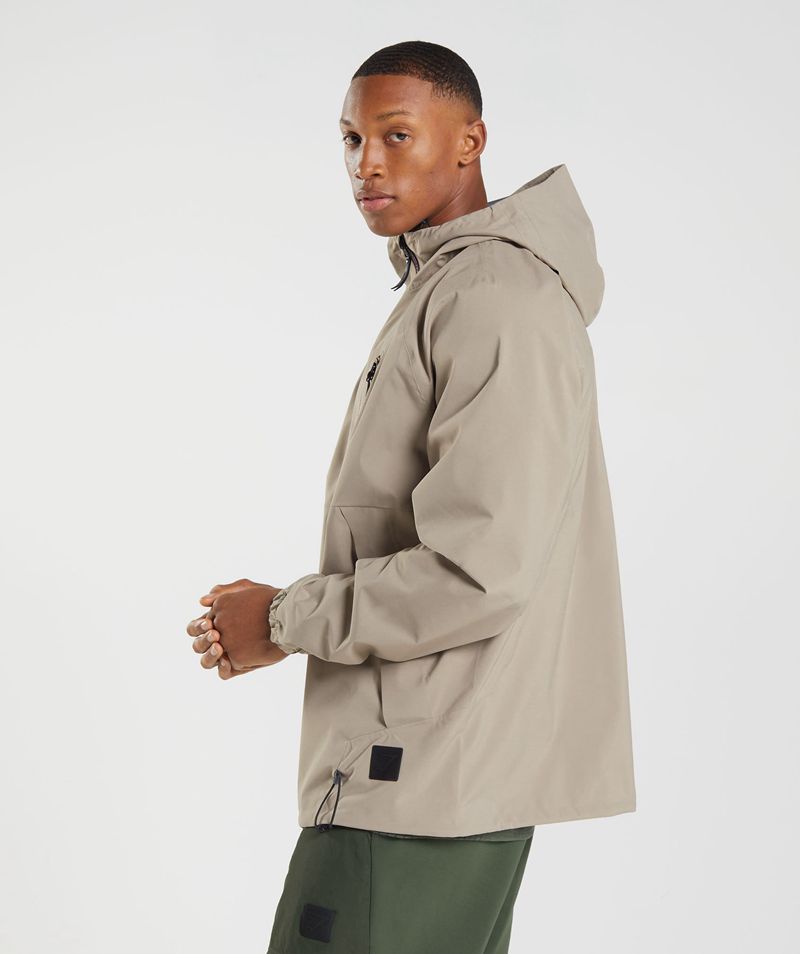 Men's Gymshark Retake Jackets Beige | USA  9516-VBMPE