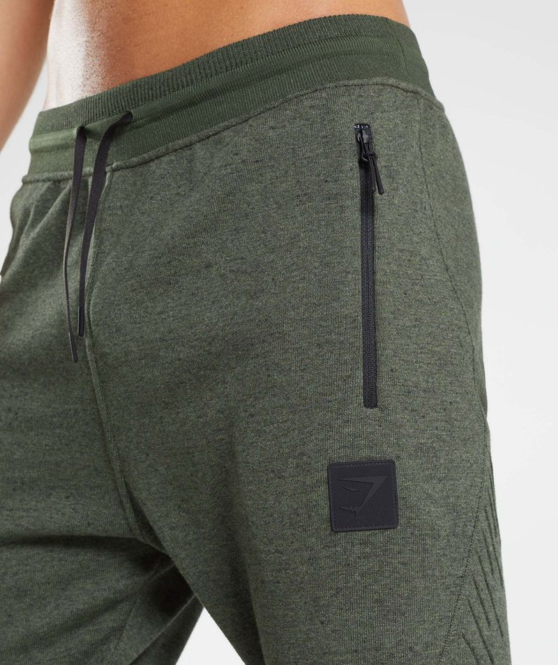 Men's Gymshark Retake Knit Joggers Olive | USA  7041-DSCKE