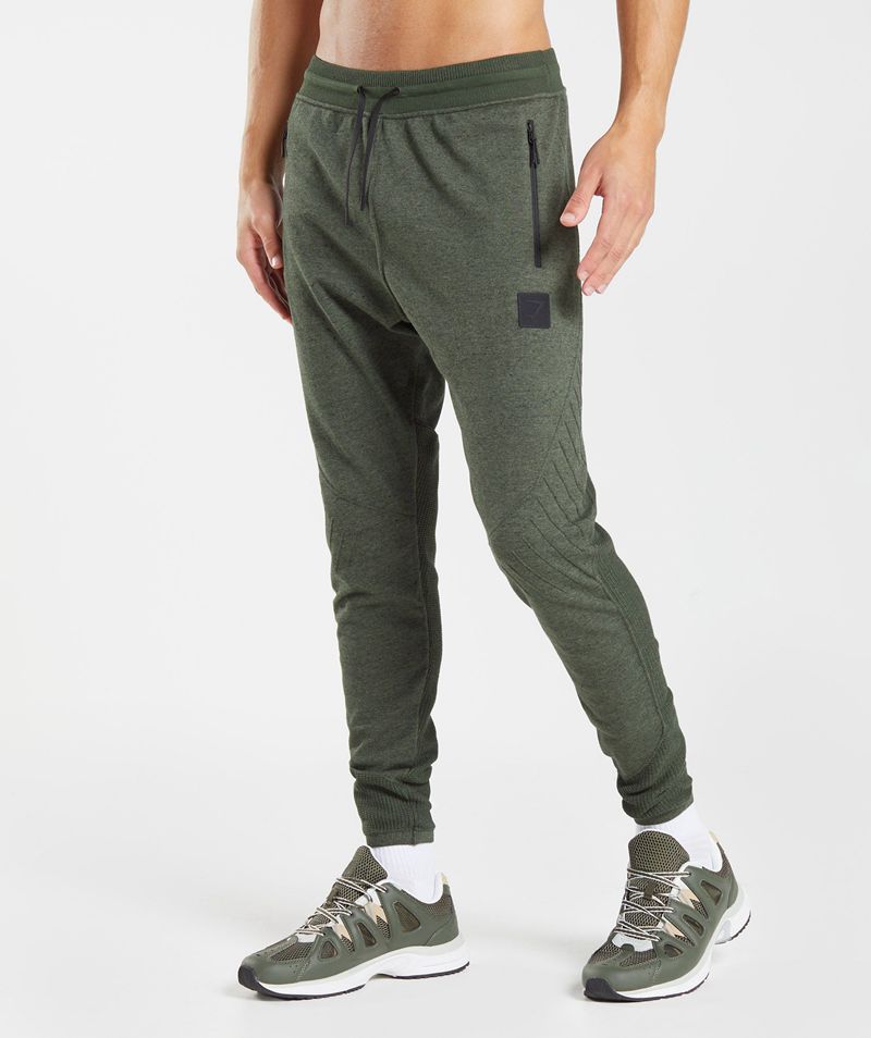 Men\'s Gymshark Retake Knit Joggers Olive | USA  7041-DSCKE