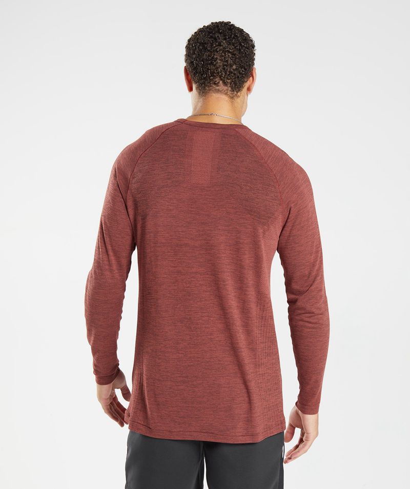 Men's Gymshark Retake Seamless Long Sleeve T-Shirts Rose | USA  3892-SPZXO