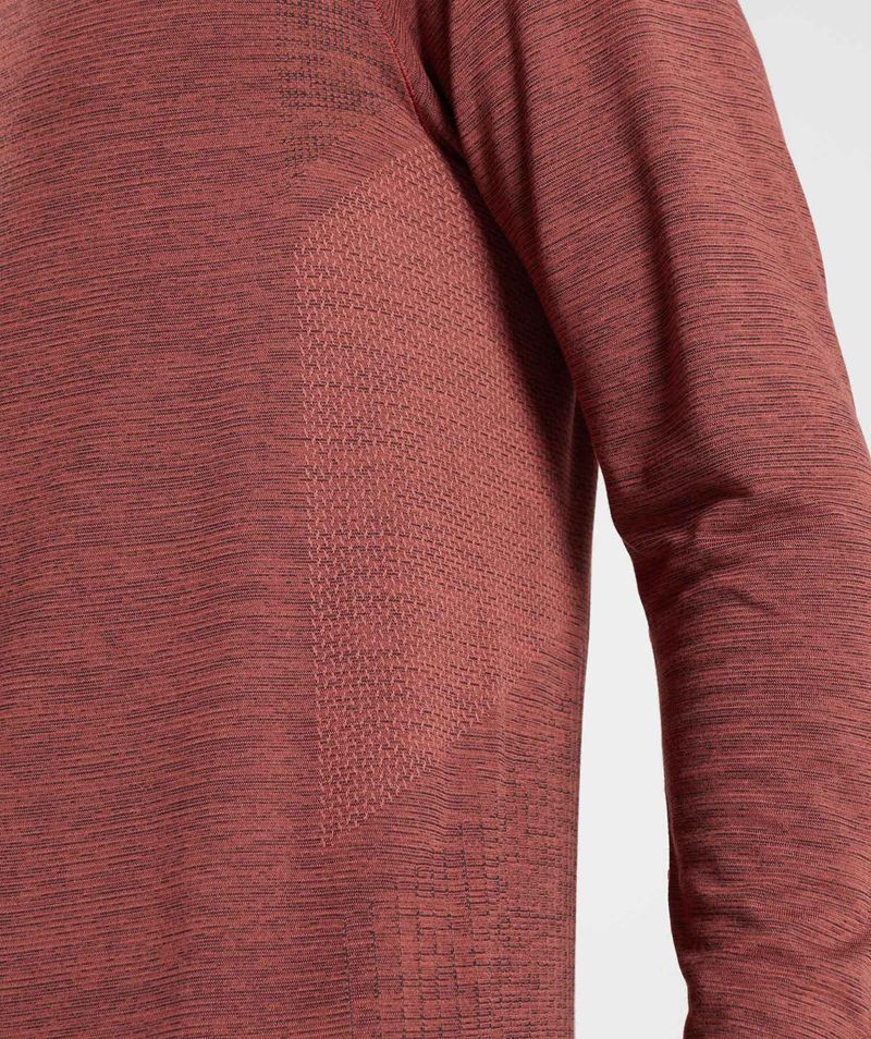 Men's Gymshark Retake Seamless Long Sleeve T-Shirts Rose | USA  3892-SPZXO