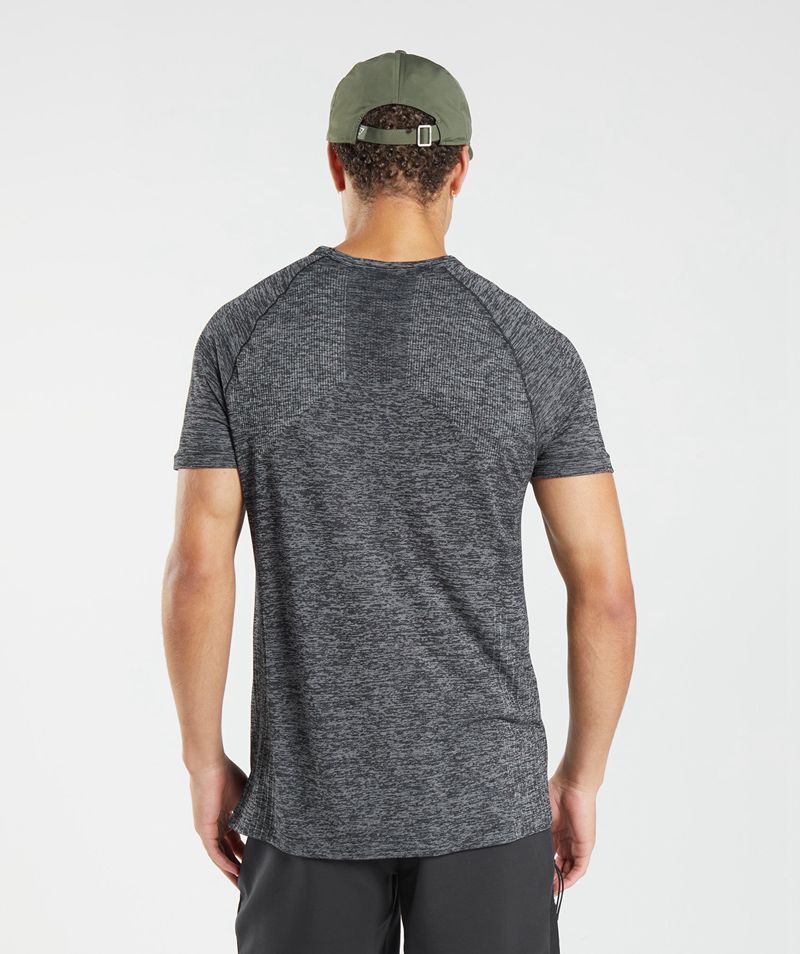 Men's Gymshark Retake Seamless T-Shirts Black | USA  1467-ZLFEN