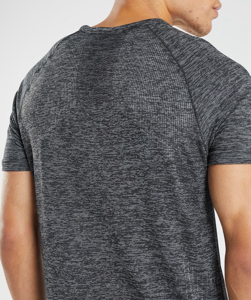 Men's Gymshark Retake Seamless T-Shirts Black | USA  1467-ZLFEN