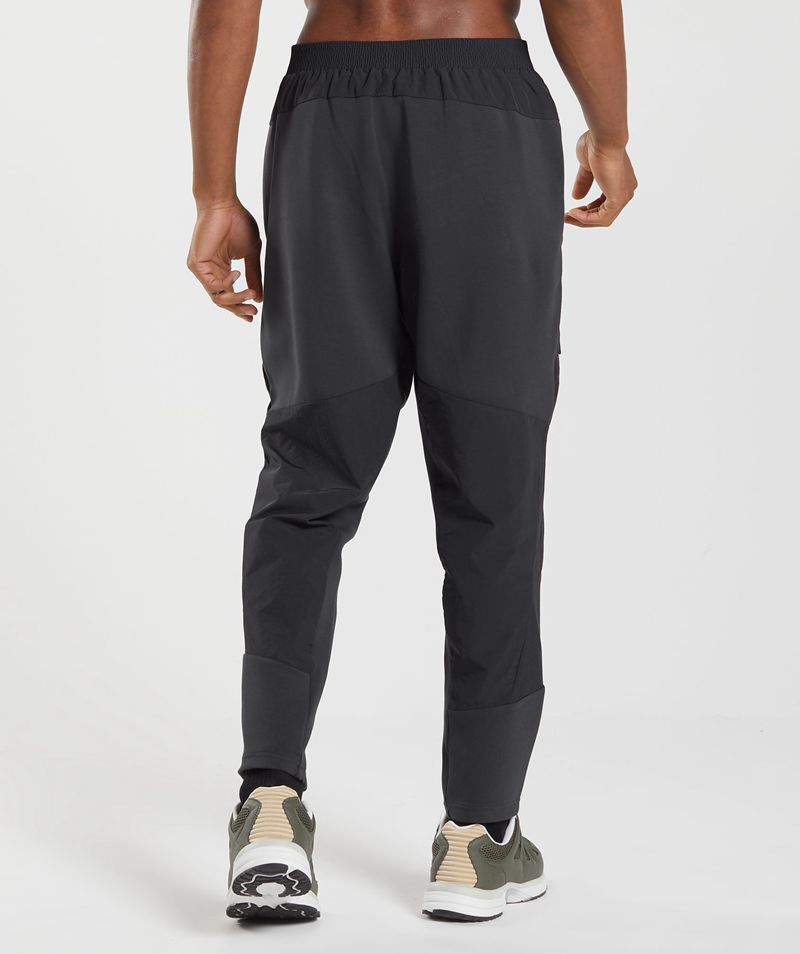 Men's Gymshark Retake Woven Joggers Black | USA  8951-TKEPJ