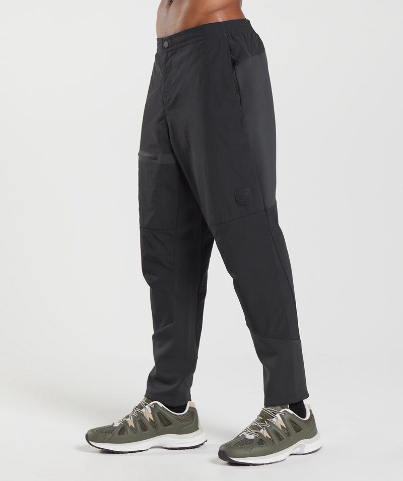 Men's Gymshark Retake Woven Joggers Black | USA  8951-TKEPJ