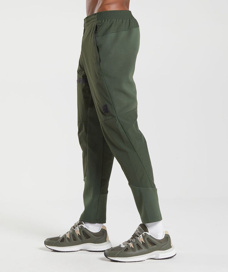 Men's Gymshark Retake Woven Joggers Olive | USA  2504-DRKOW