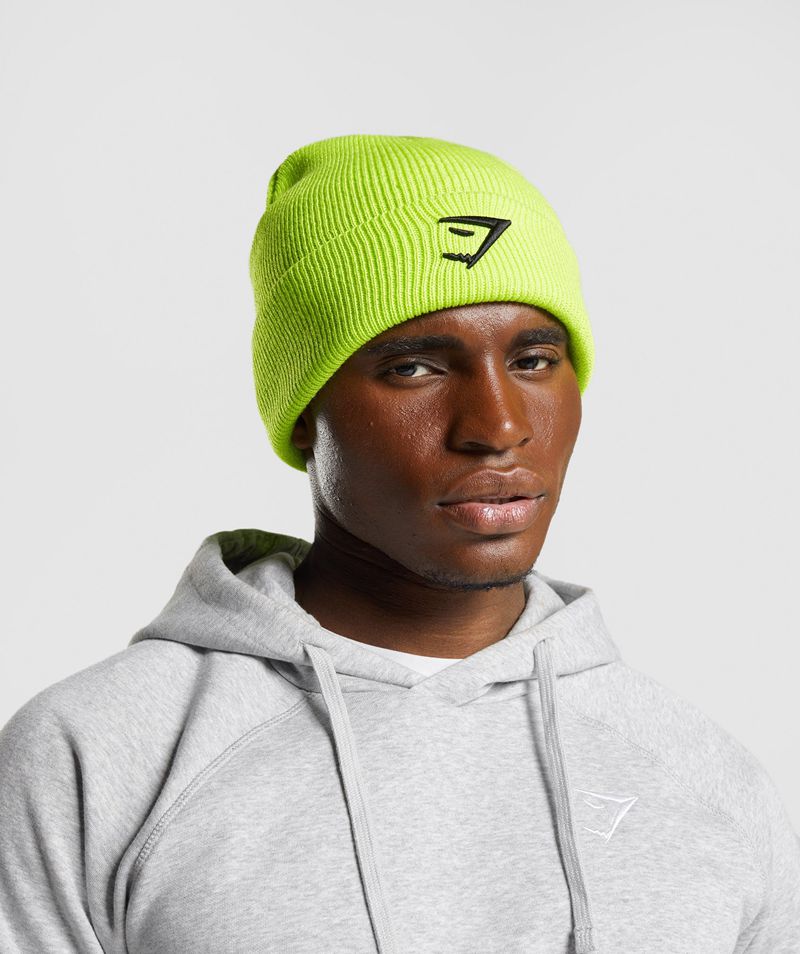 Men's Gymshark Sharkhead Beanie Green | USA  4560-GEZNW