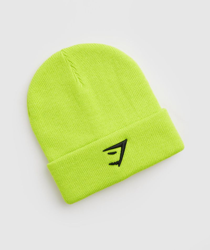 Men\'s Gymshark Sharkhead Beanie Green | USA  4560-GEZNW