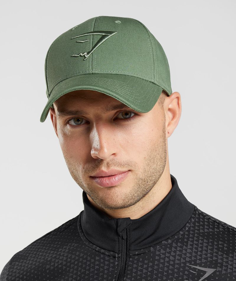 Men's Gymshark Sharkhead Caps Green | USA  5301-LEWRH