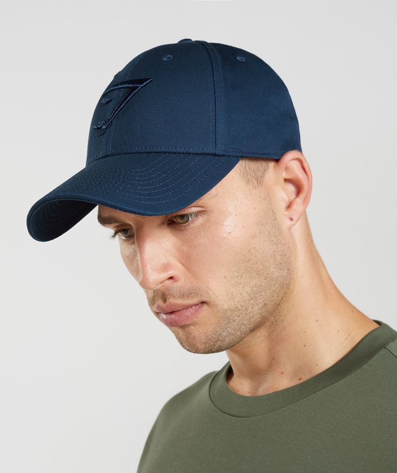 Men's Gymshark Sharkhead Caps Navy | USA  1354-FETWL