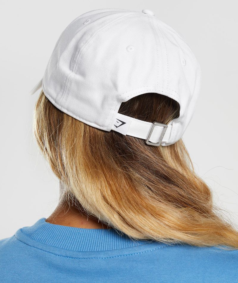 Men's Gymshark Sharkhead Caps White | USA  6421-MYIDA