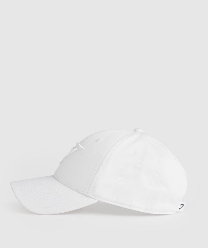 Men's Gymshark Sharkhead Caps White | USA  6421-MYIDA