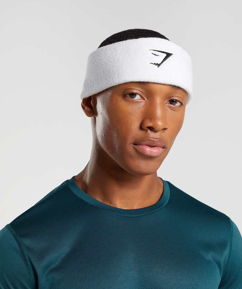 Men's Gymshark Sharkhead Headband White | USA  9076-BRAHE