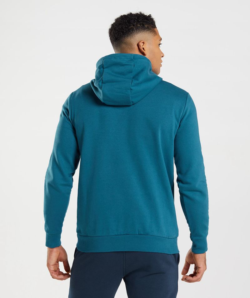 Men's Gymshark Sharkhead Infill Hoodie Blue | USA  2376-MJIAP