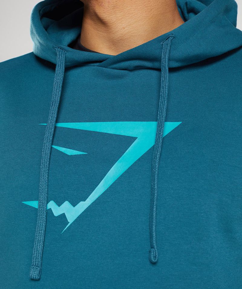 Men's Gymshark Sharkhead Infill Hoodie Blue | USA  2376-MJIAP