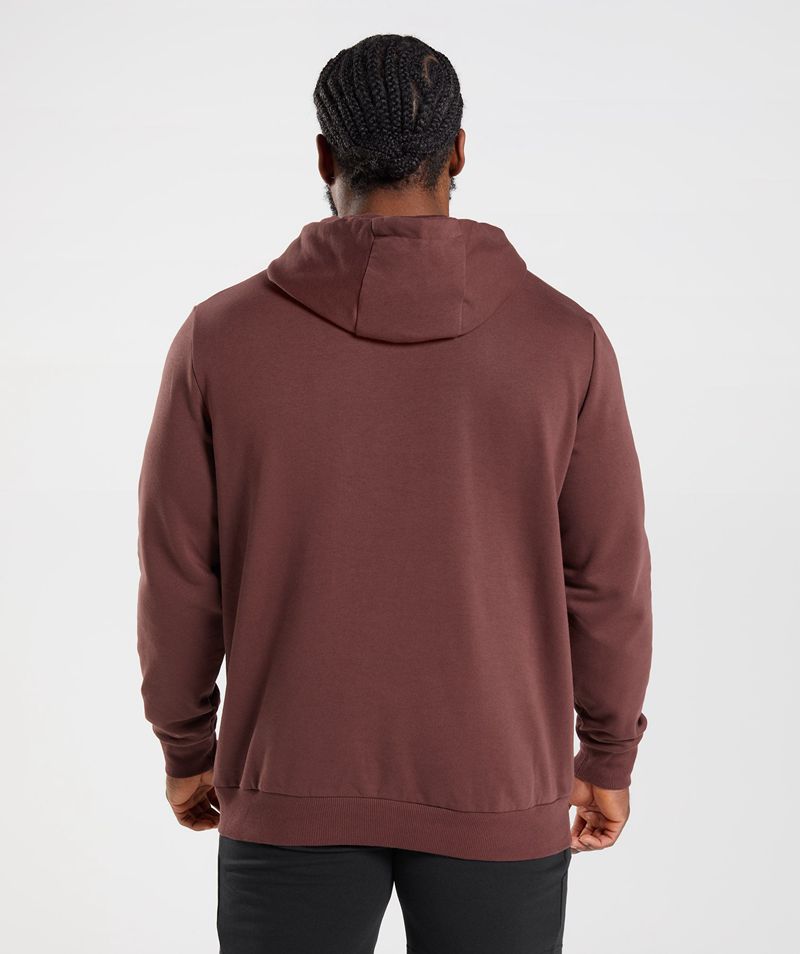 Men's Gymshark Sharkhead Infill Hoodie Burgundy | USA  5409-PDEAF