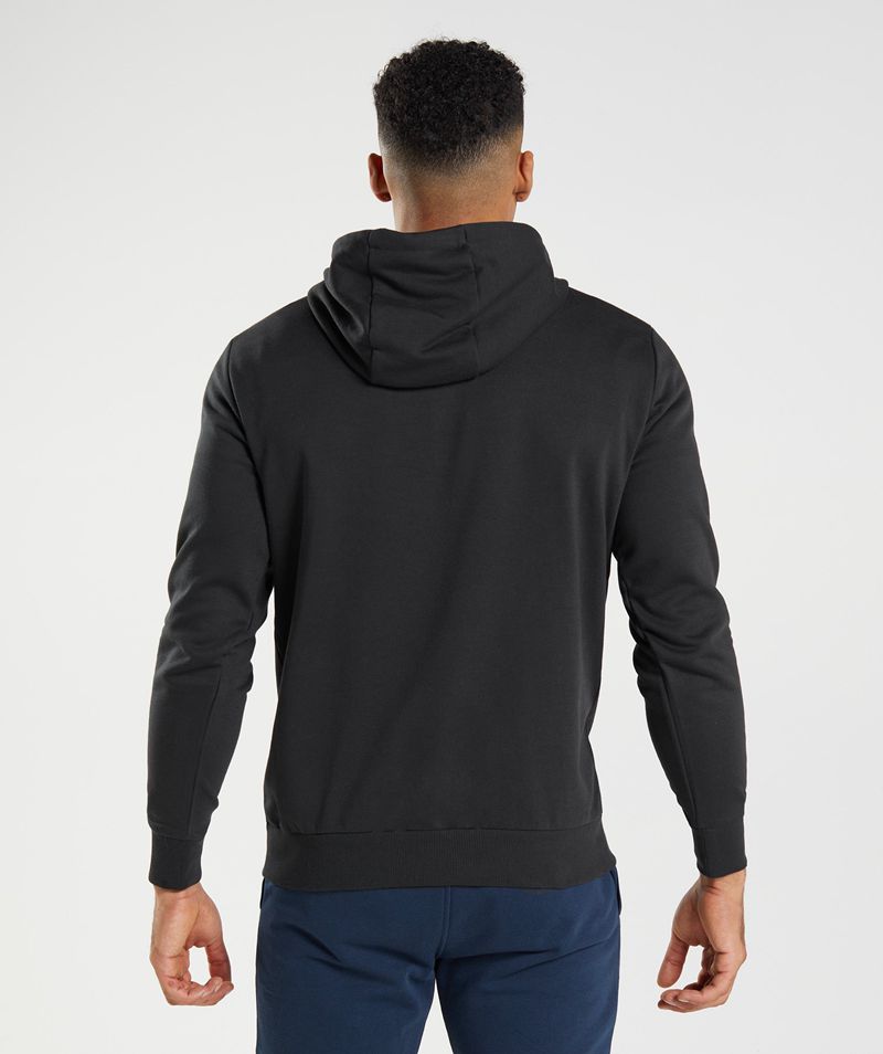 Men's Gymshark Sharkhead Infill Hoodie Black | USA  5689-VKCER