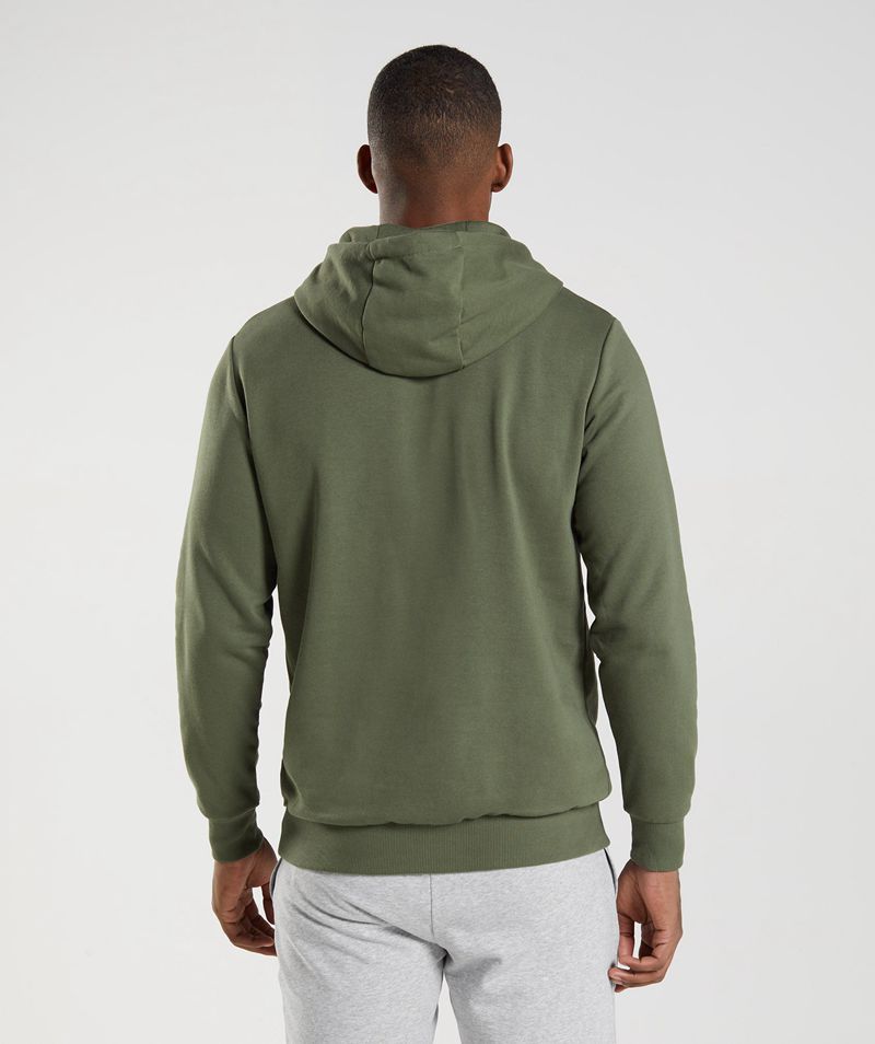 Men's Gymshark Sharkhead Infill Hoodie Olive | USA  2901-JFDUT