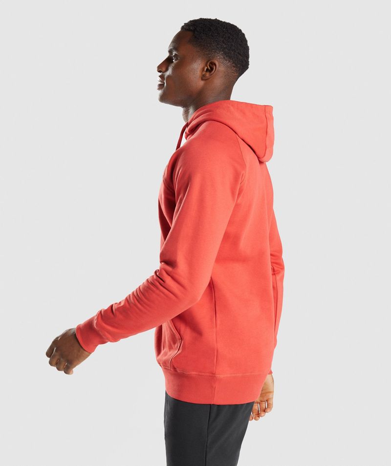 Men's Gymshark Sharkhead Infill Hoodie Red | USA  7251-YDCHV