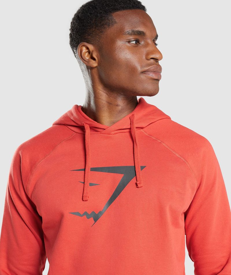 Men's Gymshark Sharkhead Infill Hoodie Red | USA  7251-YDCHV