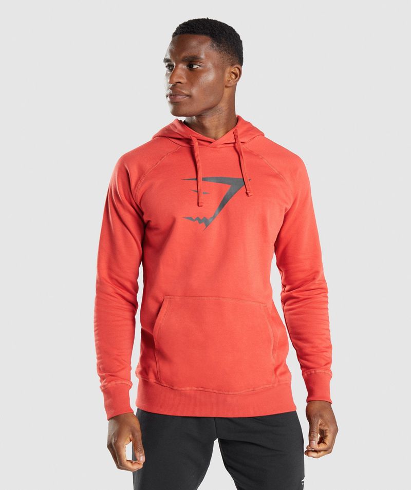 Men\'s Gymshark Sharkhead Infill Hoodie Red | USA  7251-YDCHV