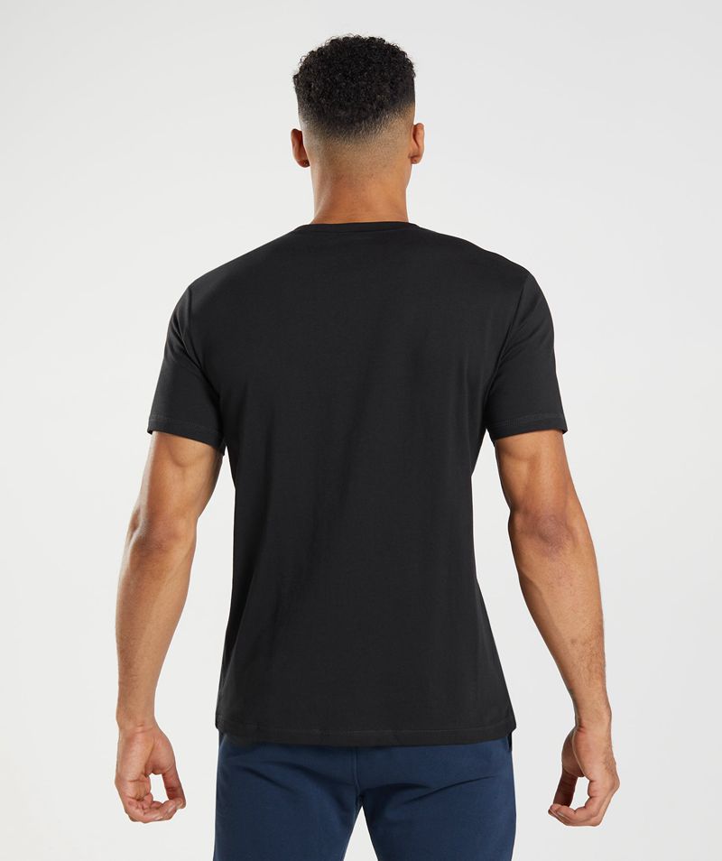 Men's Gymshark Sharkhead Infill T-Shirts Black | USA  0413-BDJEI