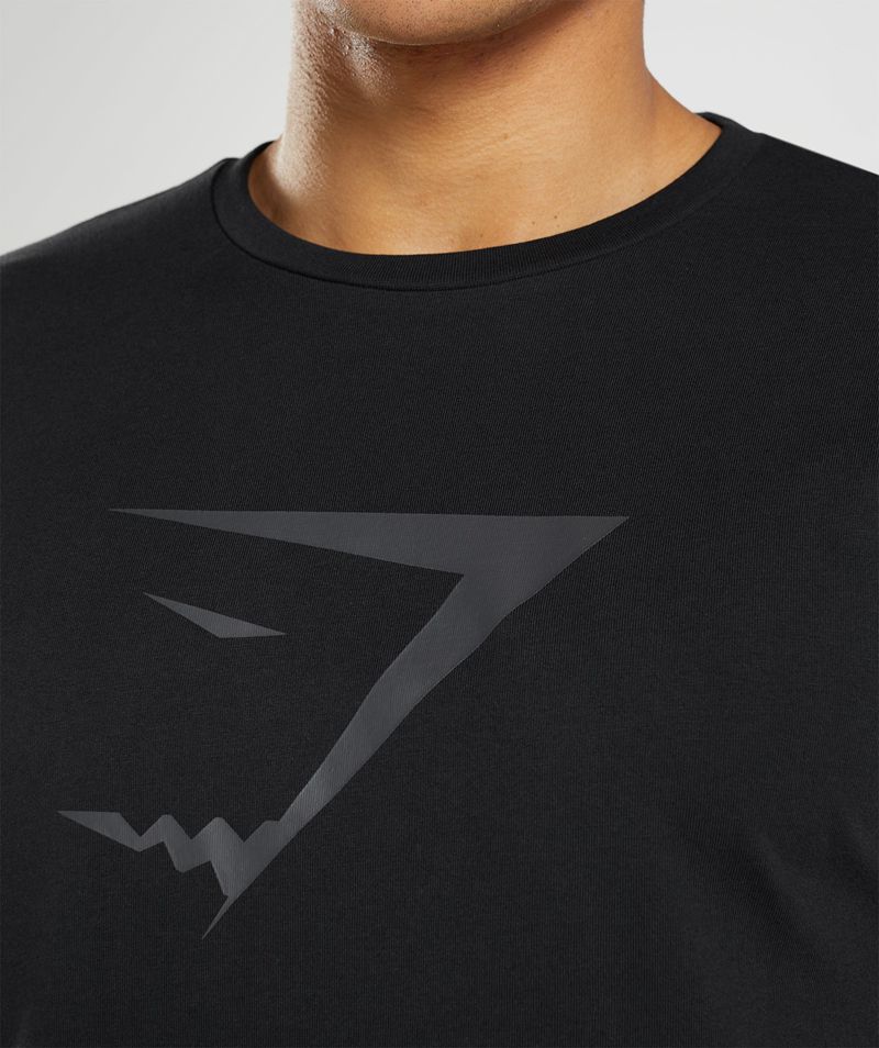 Men's Gymshark Sharkhead Infill T-Shirts Black | USA  0413-BDJEI