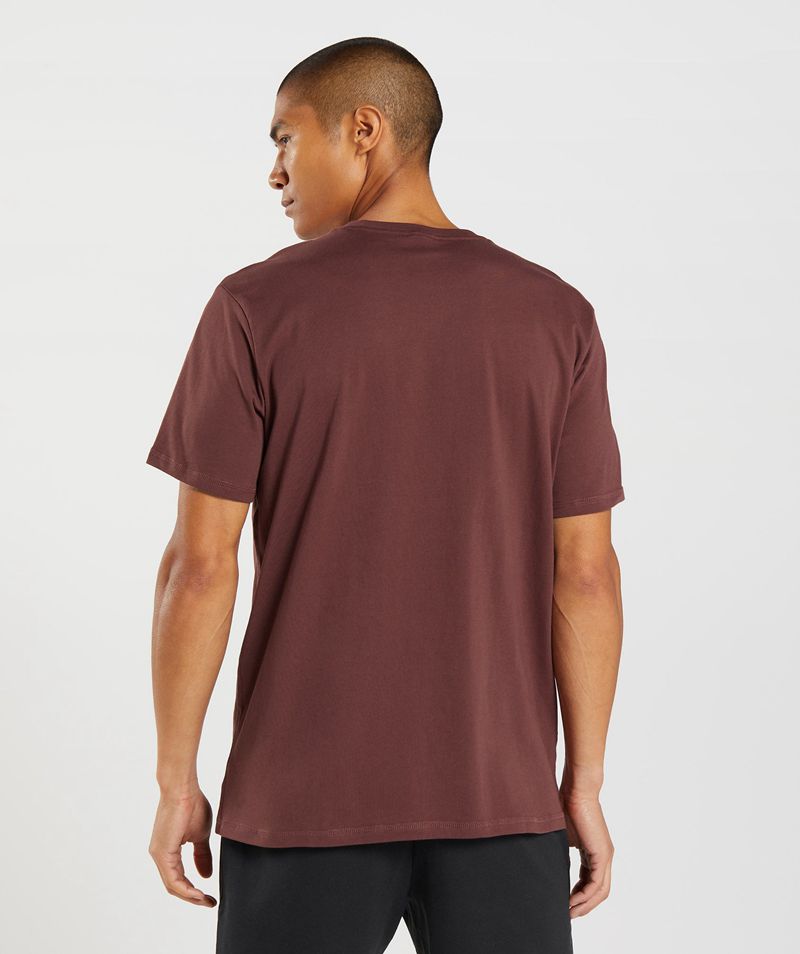 Men's Gymshark Sharkhead Infill T-Shirts Burgundy | USA  3106-FPYHZ