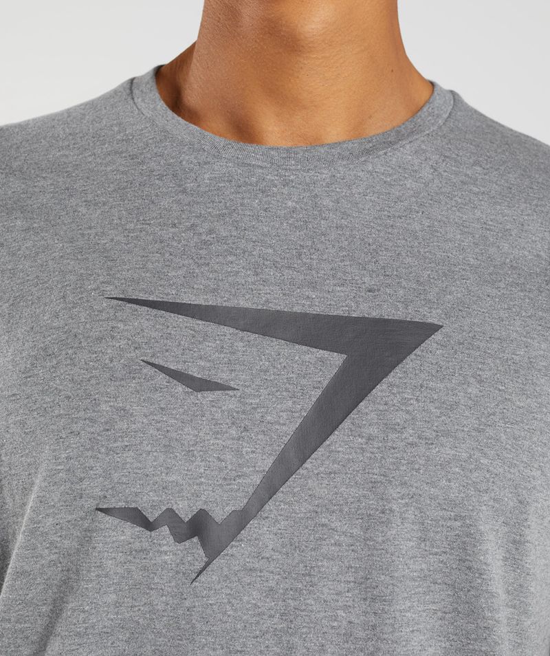 Men's Gymshark Sharkhead Infill T-Shirts Grey | USA  8250-LPFIQ