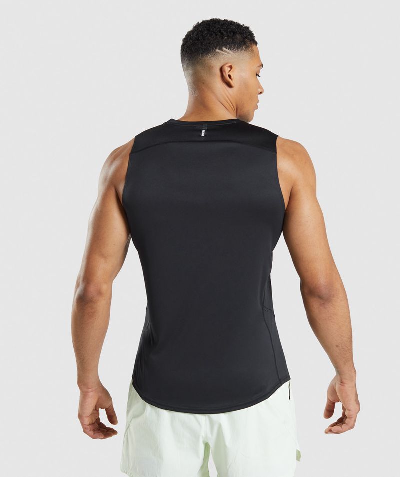 Men's Gymshark Speed Evolve Tank Tops Black | USA  7429-JLAMB