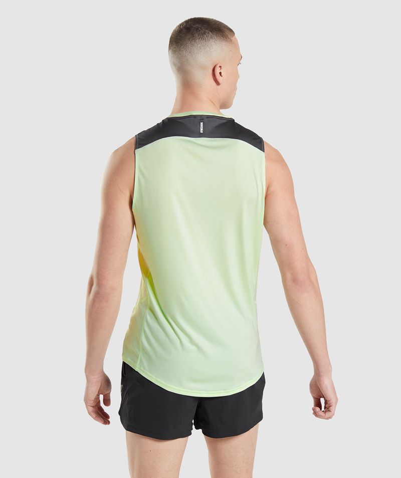 Men's Gymshark Speed Evolve Tank Tops Green | USA  9054-TFPWZ