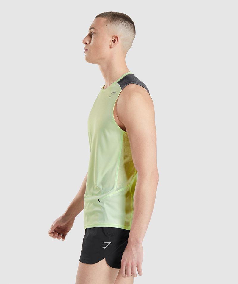 Men's Gymshark Speed Evolve Tank Tops Green | USA  9054-TFPWZ