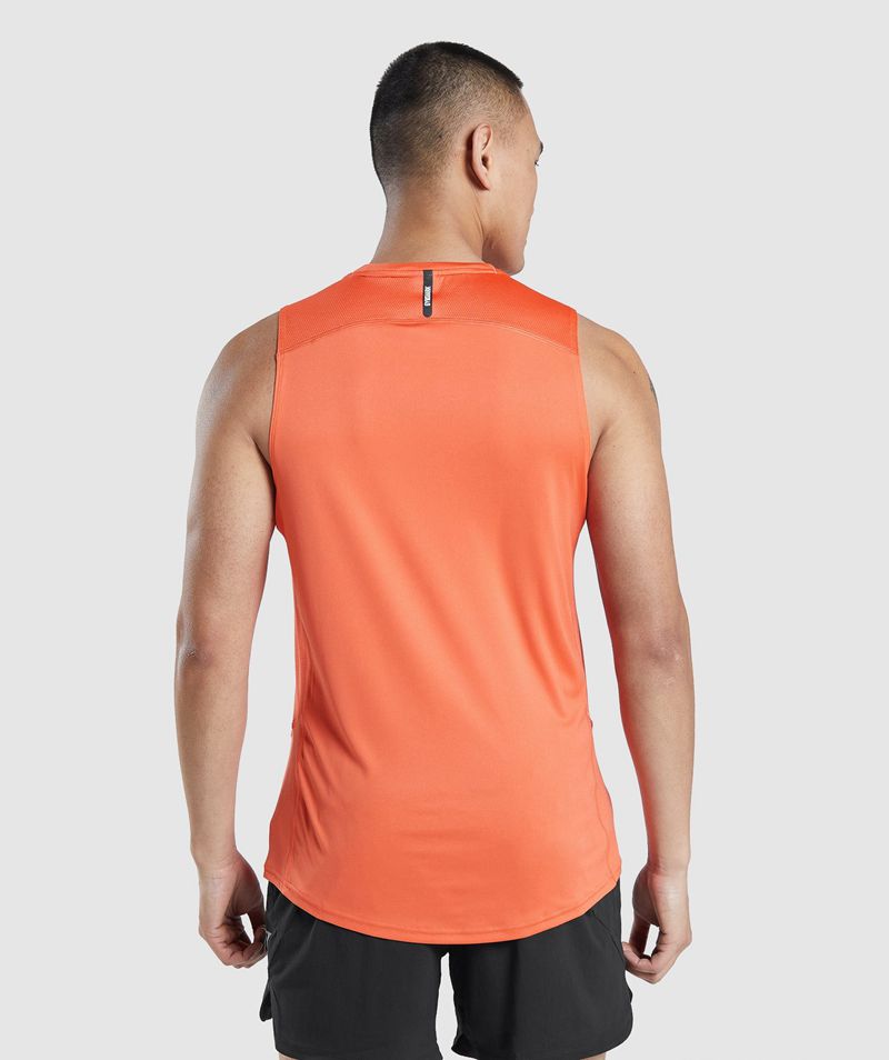 Men's Gymshark Speed Evolve Tank Tops Orange | USA  6512-LBGKN